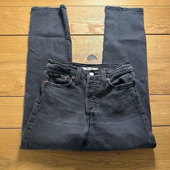 Levi wedgie button fly jeans 28 black - Picture 3 of 12
